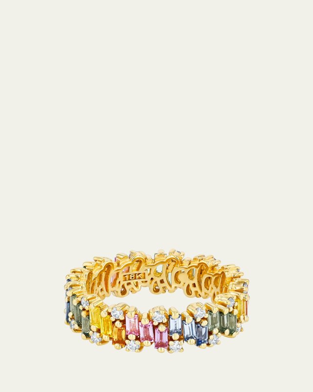 Shimmer Alaia Pastel Sapphire Eternity Band Ring, Size